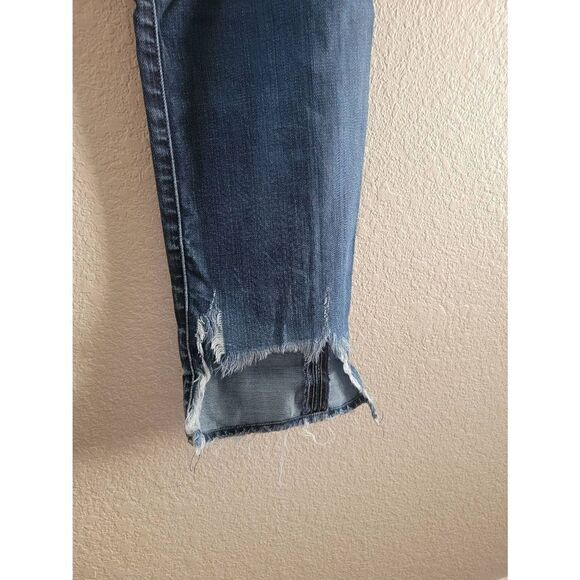 Lucky Brand Men's Mid Wash Blue Hi Rise Cut Off Raw Hem Slim Dean Jeans Size 34 - Picture 4 of 7